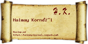 Halmay Kornél névjegykártya