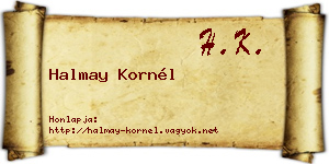 Halmay Kornél névjegykártya