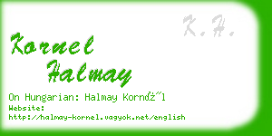 kornel halmay business card